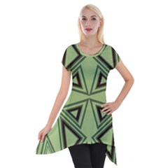 Abstract Pattern Geometric Backgrounds Short Sleeve Side Drop Tunic by Eskimos