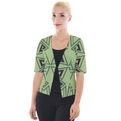 Abstract Pattern Geometric Backgrounds Cropped Button Cardigan by Eskimos