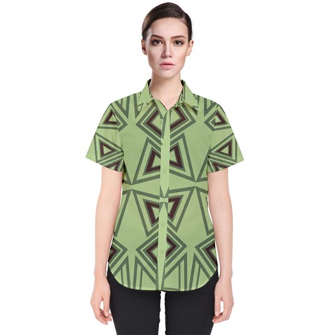 Abstract Pattern Geometric Backgrounds Women s Short Sleeve Shirt by Eskimos