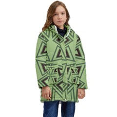 Abstract Pattern Geometric Backgrounds Kid s Hooded Longline Puffer Jacket by Eskimos