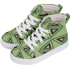 Abstract Pattern Geometric Backgrounds Kids  Hi-top Skate Sneakers by Eskimos