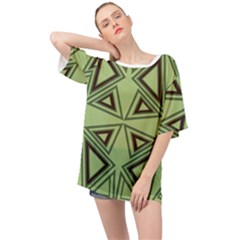 Abstract Pattern Geometric Backgrounds Oversized Chiffon Top by Eskimos