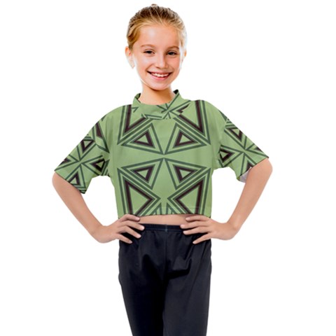 Abstract Pattern Geometric Backgrounds Kids Mock Neck Tee by Eskimos