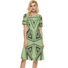 Abstract Pattern Geometric Backgrounds Button Top Knee Length Dress by Eskimos