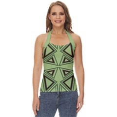 Abstract Pattern Geometric Backgrounds Basic Halter Top by Eskimos