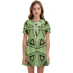 Abstract Pattern Geometric Backgrounds Kids  Sweet Collar Dress