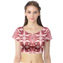 Abstract pattern geometric backgrounds  Short Sleeve Crop Top View1