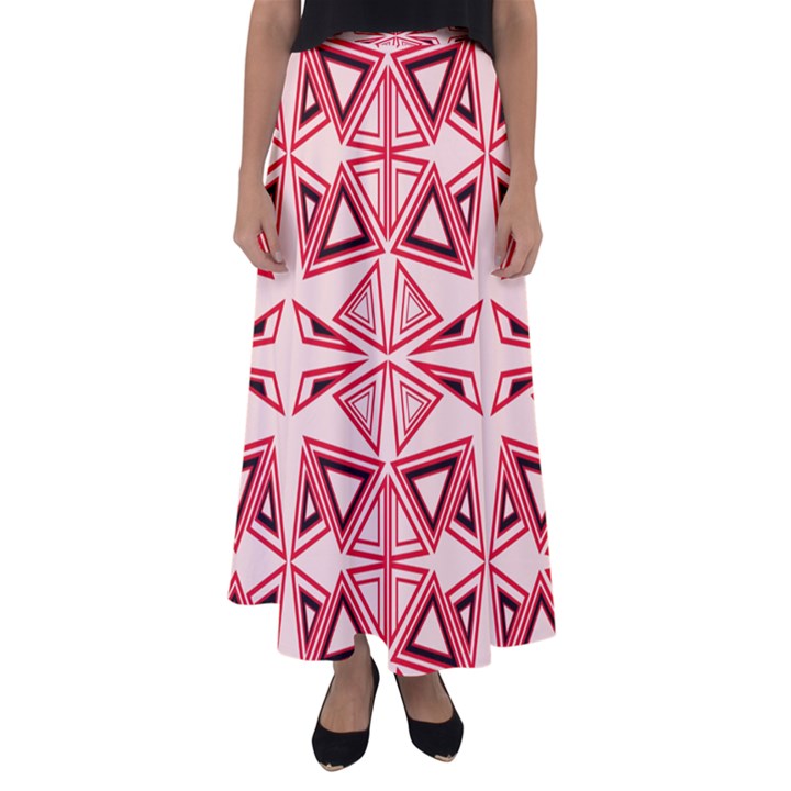 Abstract pattern geometric backgrounds  Flared Maxi Skirt