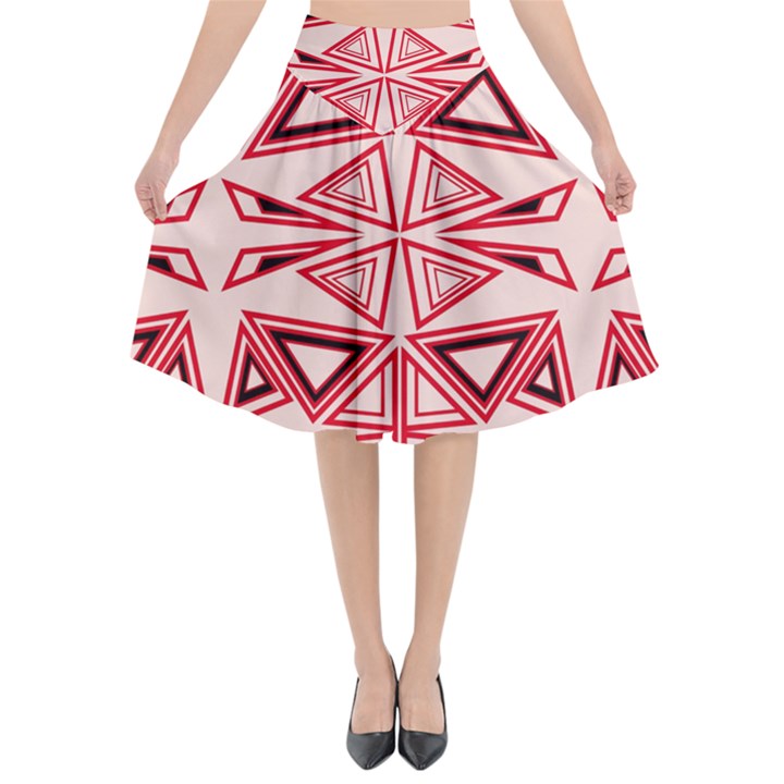 Abstract pattern geometric backgrounds  Flared Midi Skirt