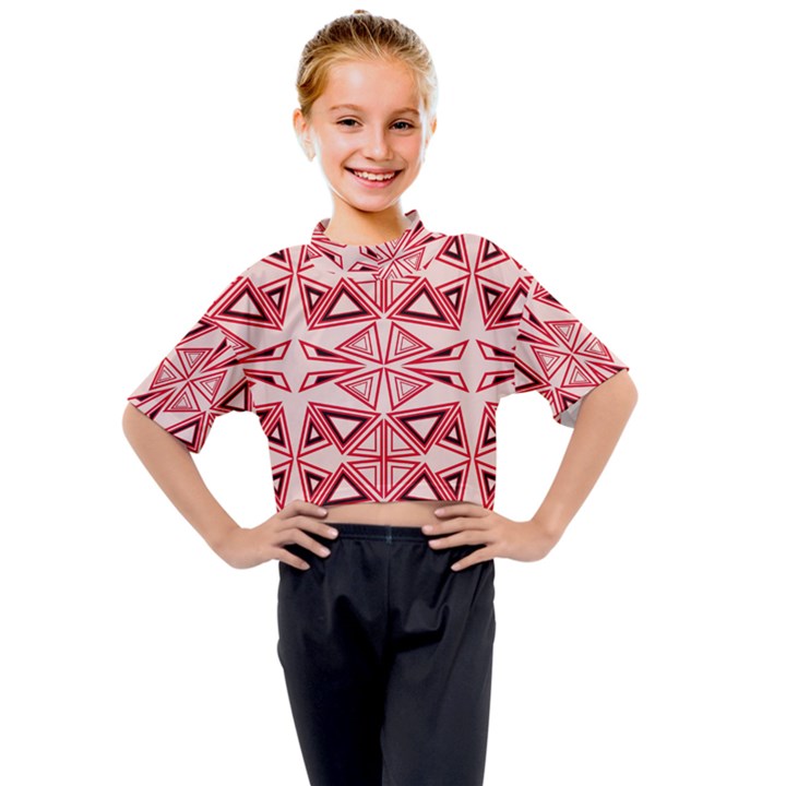 Abstract pattern geometric backgrounds  Kids Mock Neck Tee