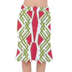 Abstract Pattern Geometric Backgrounds Short Mermaid Skirt by Eskimos