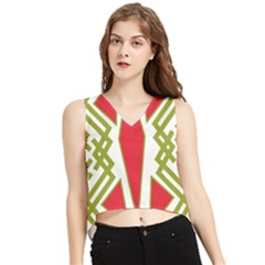 Abstract Pattern Geometric Backgrounds V-neck Cropped Tank Top by Eskimos