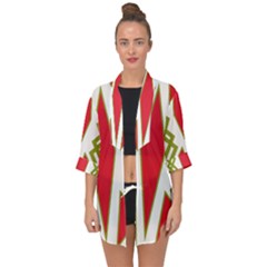 Abstract Pattern Geometric Backgrounds Open Front Chiffon Kimono by Eskimos