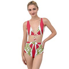 Abstract Pattern Geometric Backgrounds Tied Up Two Piece Swimsuit by Eskimos