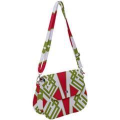 Abstract Pattern Geometric Backgrounds Saddle Handbag by Eskimos