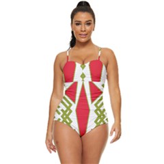 Abstract Pattern Geometric Backgrounds Retro Full Coverage Swimsuit