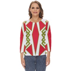 Abstract Pattern Geometric Backgrounds Cut Out Wide Sleeve Top