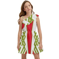 Abstract Pattern Geometric Backgrounds Kids  One Shoulder Party Dress