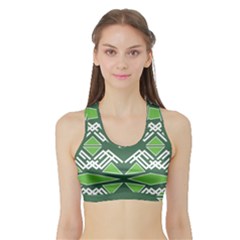 Abstract Pattern Geometric Backgrounds  Sports Bra With Border by Eskimos