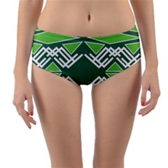 Abstract Pattern Geometric Backgrounds  Reversible Mid-waist Bikini Bottoms by Eskimos