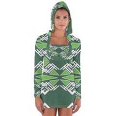 Abstract Pattern Geometric Backgrounds  Long Sleeve Hooded T-shirt by Eskimos