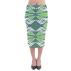 Abstract Pattern Geometric Backgrounds  Velvet Midi Pencil Skirt by Eskimos