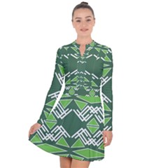 Abstract Pattern Geometric Backgrounds  Long Sleeve Panel Dress by Eskimos