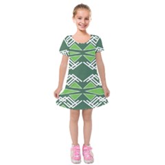 Abstract Pattern Geometric Backgrounds  Kids  Short Sleeve Velvet Dress by Eskimos