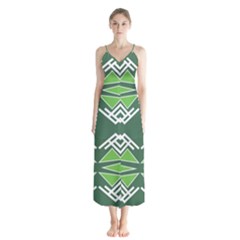 Abstract Pattern Geometric Backgrounds  Button Up Chiffon Maxi Dress by Eskimos