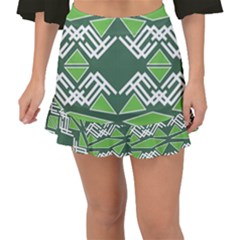 Abstract Pattern Geometric Backgrounds  Fishtail Mini Chiffon Skirt by Eskimos