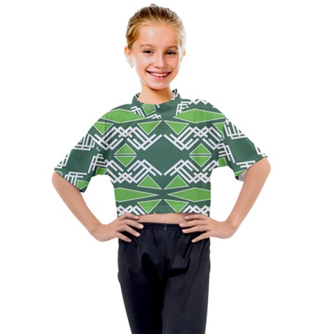 Abstract Pattern Geometric Backgrounds  Kids Mock Neck Tee by Eskimos