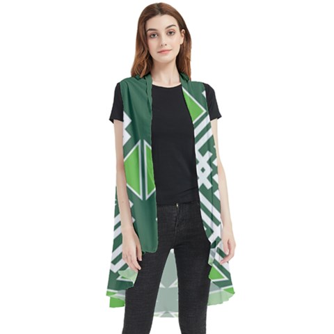 Abstract Pattern Geometric Backgrounds  Sleeveless Chiffon Waistcoat Shirt by Eskimos