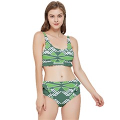 Abstract Pattern Geometric Backgrounds  Frilly Bikini Set by Eskimos