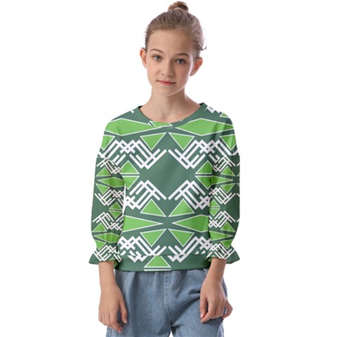 Abstract Pattern Geometric Backgrounds  Kids  Cuff Sleeve Top by Eskimos