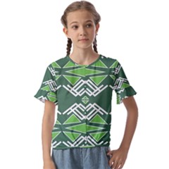 Abstract Pattern Geometric Backgrounds  Kids  Cuff Sleeve Scrunch Bottom Tee