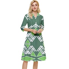 Abstract Pattern Geometric Backgrounds  Classy Knee Length Dress