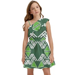 Abstract Pattern Geometric Backgrounds  Kids  One Shoulder Party Dress by Eskimos