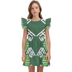 Abstract Pattern Geometric Backgrounds  Kids  Winged Sleeve Dress