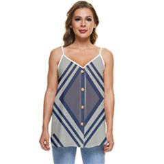 Abstract Pattern Geometric Backgrounds  Casual Spaghetti Strap Chiffon Top