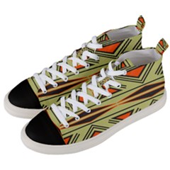 Abstract Pattern Geometric Backgrounds Men s Mid-top Canvas Sneakers