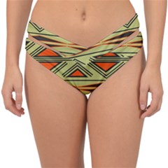 Abstract Pattern Geometric Backgrounds Double Strap Halter Bikini Bottom