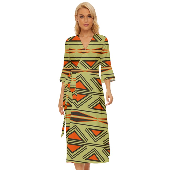 Abstract pattern geometric backgrounds Midsummer Wrap Dress