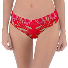 Folk Flowers Print Floral Pattern Ethnic Art Reversible Classic Bikini Bottoms by Eskimos