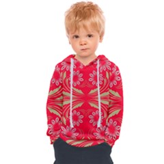 Folk Flowers Print Floral Pattern Ethnic Art Kids  Overhead Hoodie by Eskimos