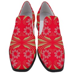 Folk Flowers Print Floral Pattern Ethnic Art Women Slip On Heel Loafers by Eskimos