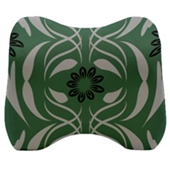 Folk Flowers Print Floral Pattern Ethnic Art Velour Head Support Cushion by Eskimos