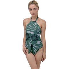 Folk Flowers Print Floral Pattern Ethnic Art Go With The Flow One Piece Swimsuit by Eskimos