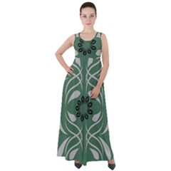 Folk Flowers Print Floral Pattern Ethnic Art Empire Waist Velour Maxi Dress by Eskimos