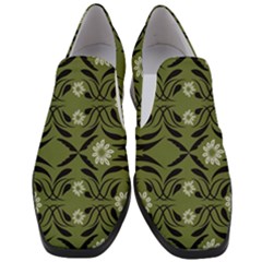 Folk Flowers Print Floral Pattern Ethnic Art Women Slip On Heel Loafers by Eskimos