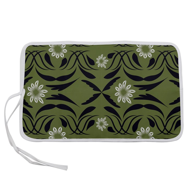 Folk flowers print Floral pattern Ethnic art Pen Storage Case (S)